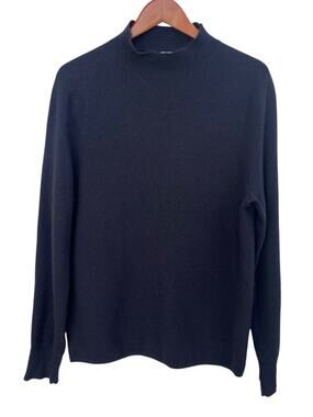 Filippa K Dark Navy Blue Mens Sweater Wool Cotton Mock Neck Sz S Oversized